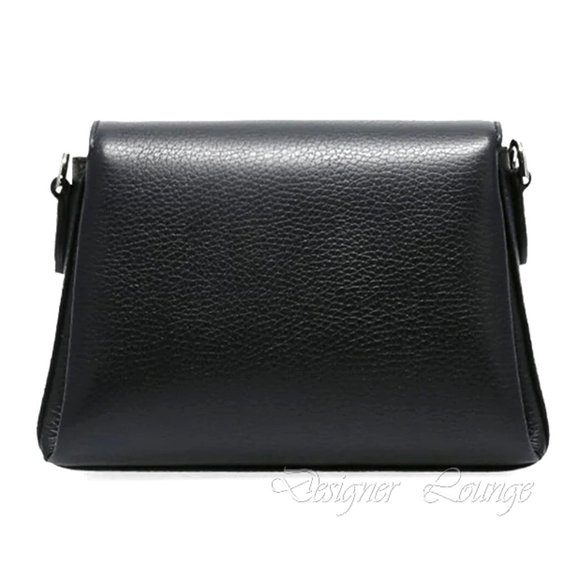 NEW GUCCI Interlocking GG Black Leather Small Crossbody Shoulder Chain Bag $2190 - Picture 4 of 15